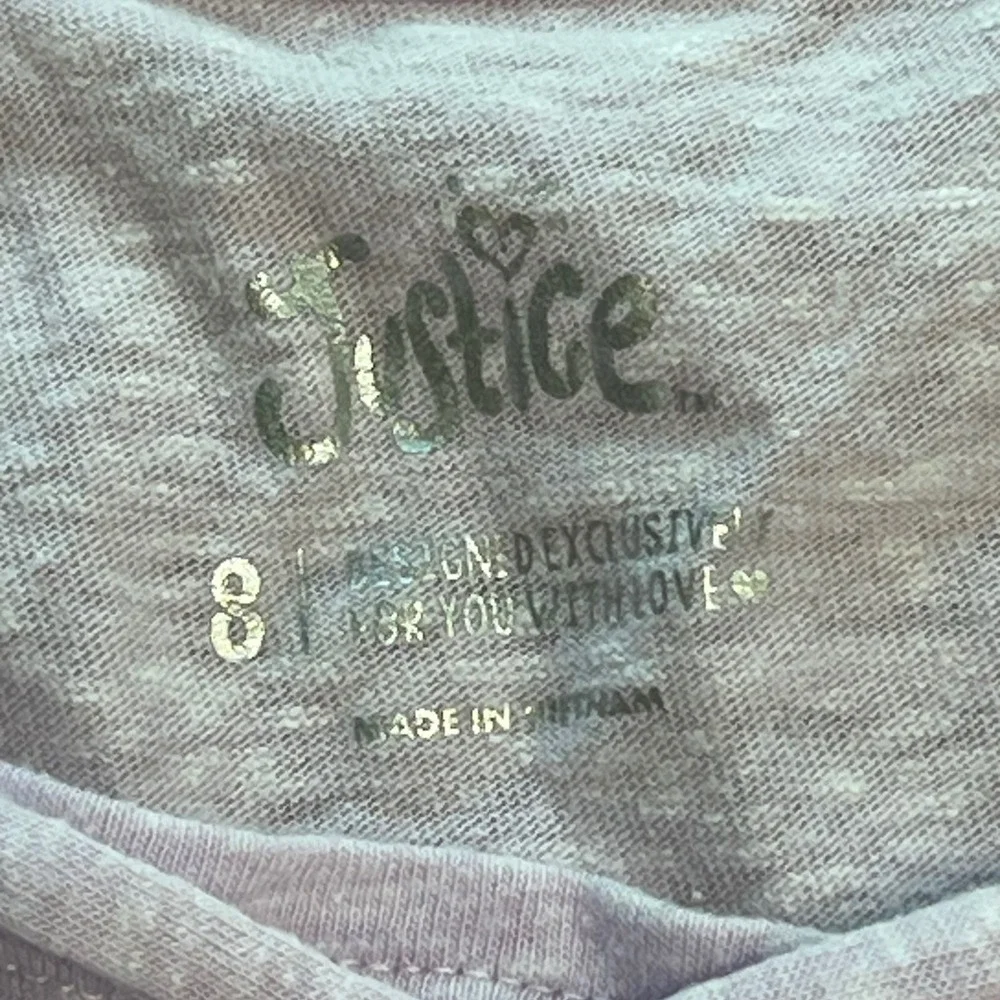 Justice Girls Light Purple Lace Up‎ Long Sleeve Peplum Top Kids Apparel Size 8
